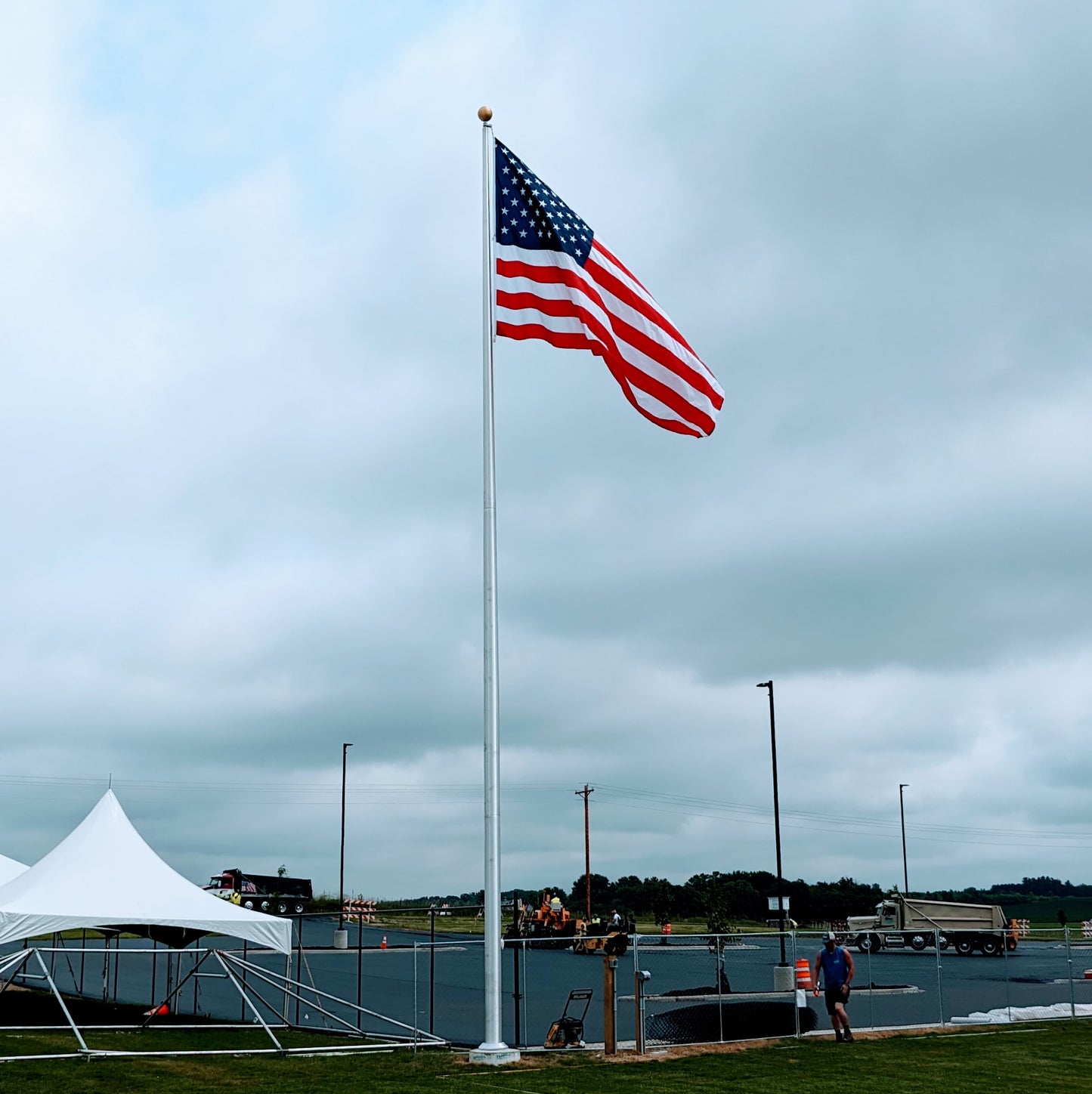 50' External Halyard Aluminum Flagpole - Continental Series