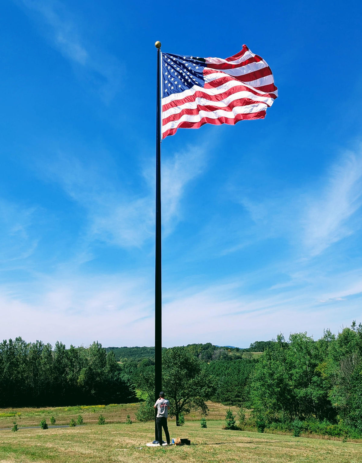 50' External Halyard Aluminum Flagpole - Continental Series