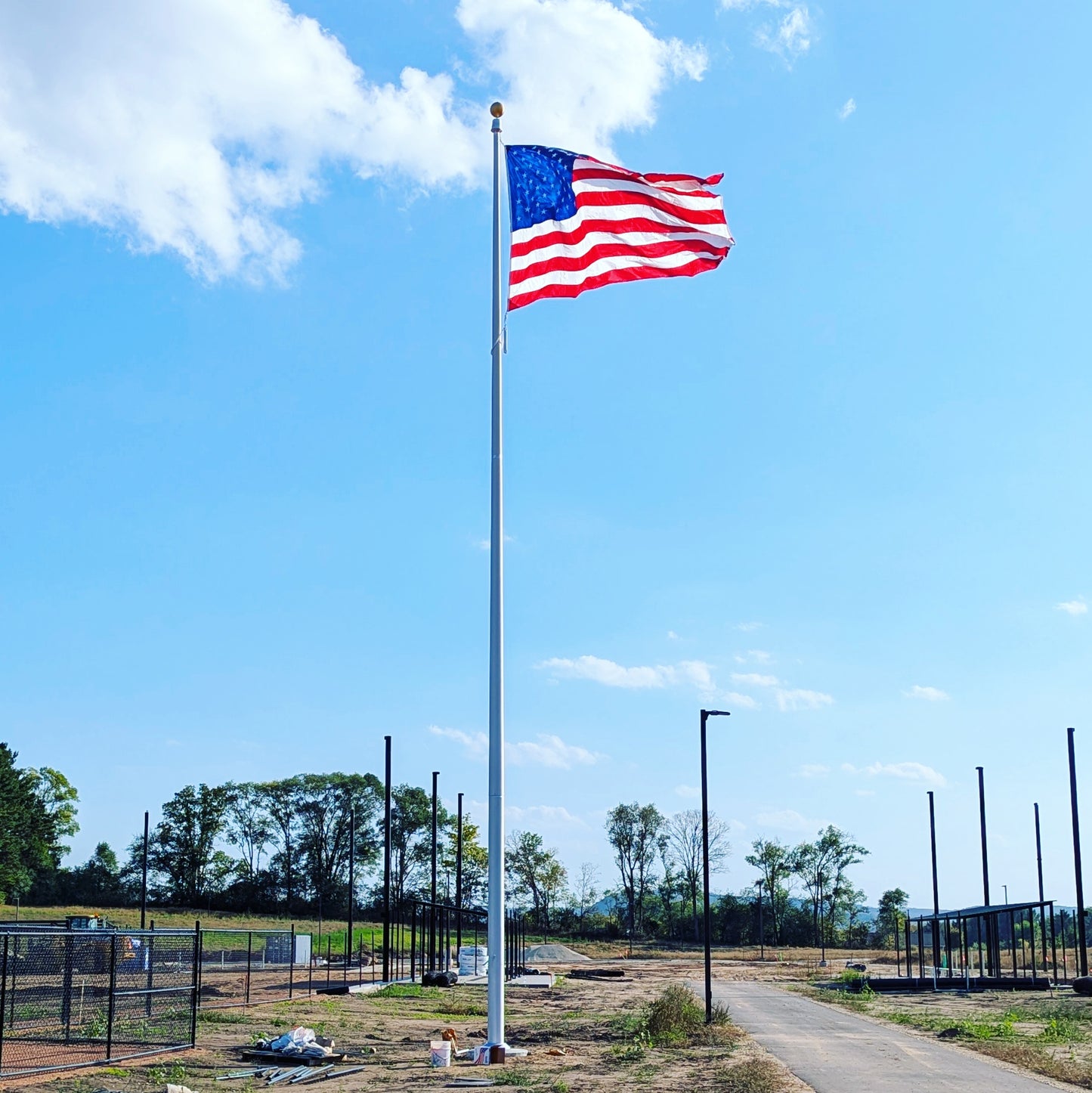 50' Internal Halyard Aluminum Flagpole - Independence Series - 10" x .188"