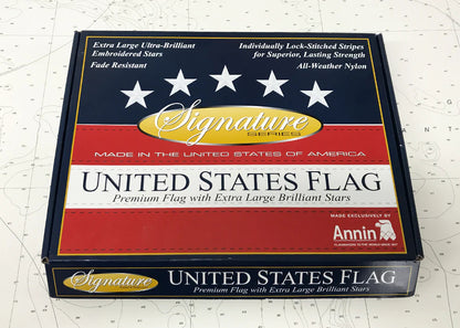 3' X 5' Signature Series United States Flag, Premium Nylon - 100% Made in USA