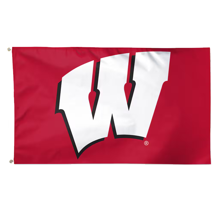 Wisconsin Badgers Logo Flag Heavy-Duty Nylon