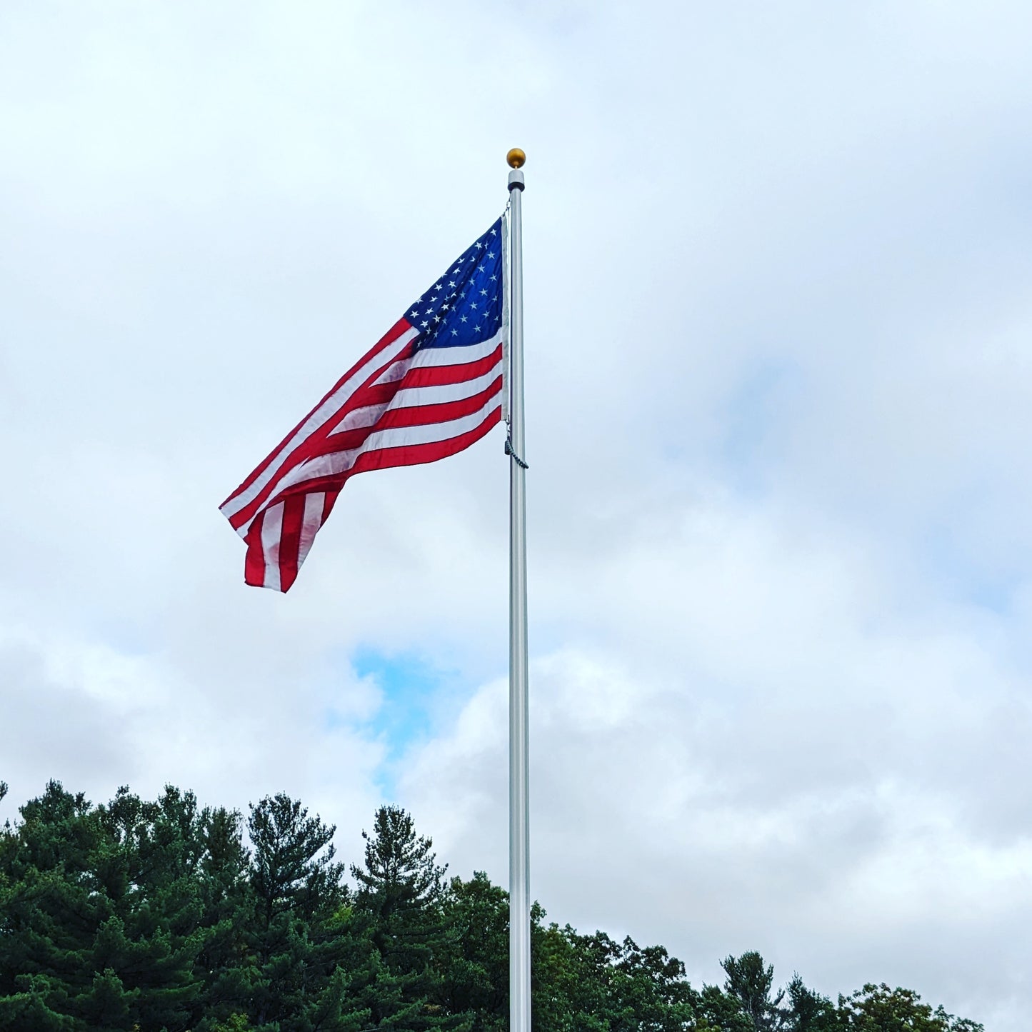 30' Tapered Aluminum Flagpole - 5" with Internal Winch