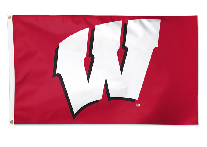 Wisconsin Badgers Logo Flag Heavy-Duty Nylon