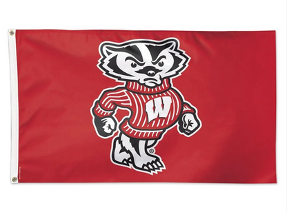 Wisconsin Badgers Bucky Flag Heavy-Duty Nylon