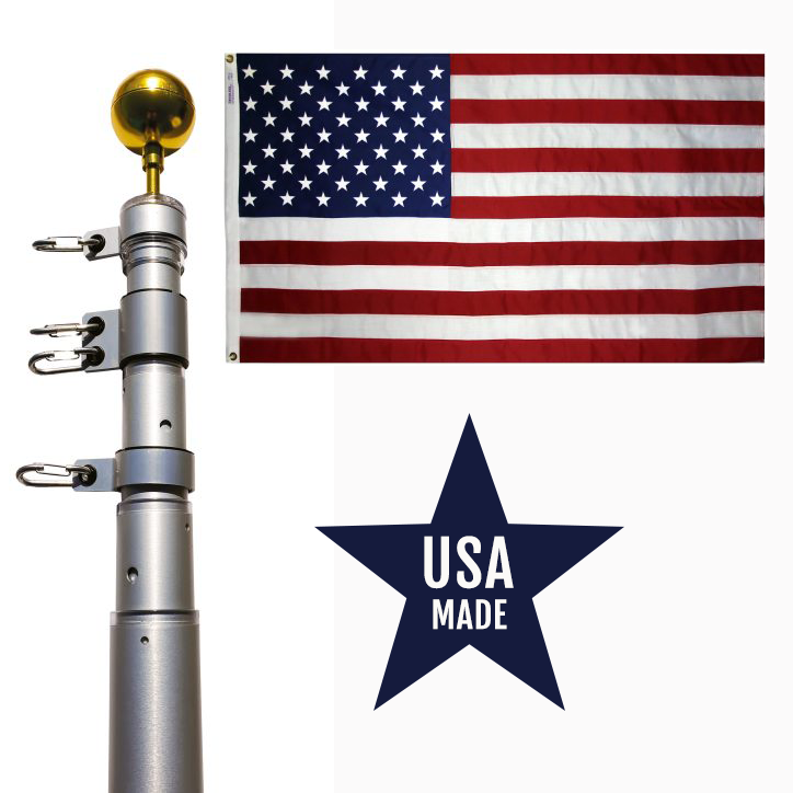 20' Telescoping Flagpole Kit - 100% Made in USA