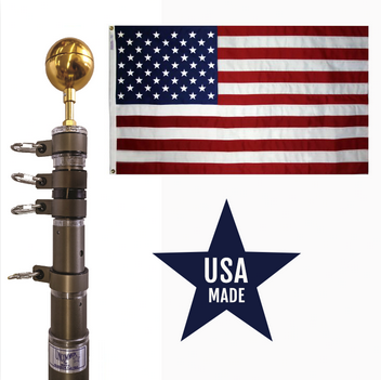 20' Telescoping Flagpole Kit - 100% Made in USA