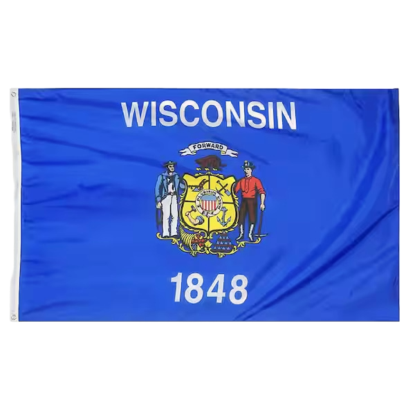 Wisconsin State Flag - 100% Made in USA