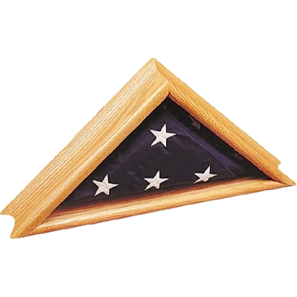 USA Made Oak Wood Veterans Flag Case